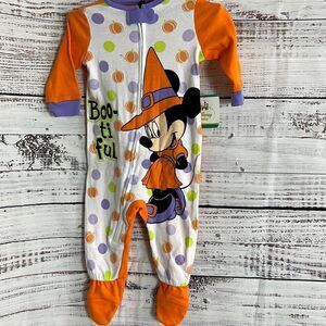 Disney Baby onesie sz 3/6 months Halloween Mickey Mouse jumpsuit sleeping PJ New